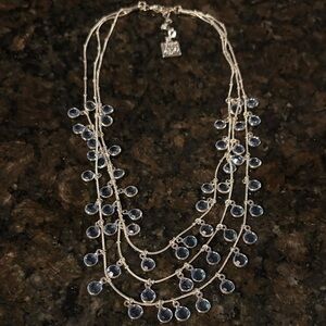 Anne Klein Silver Necklace with Blue Accents